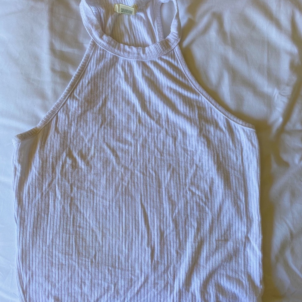 Halter plain white tank top